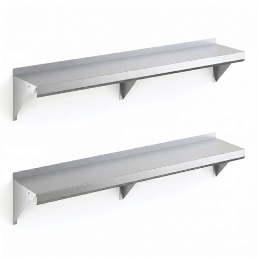 Commercial Kitchen Backsplash - Wandregal für Großküchen: verzinkter Stahl, silberfarben,