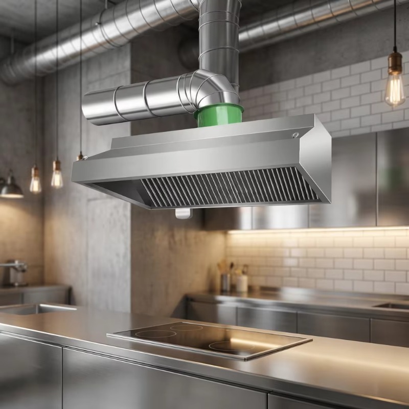 Commercial Kitchen Hood - Kommerzielle Anpassbare Küchen-Wandmontierte Edelstahl-Kombinations-Dunstabzugshaube 400W Motor