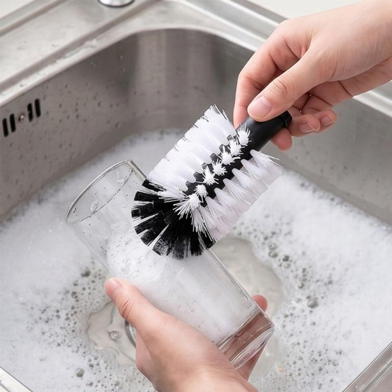Kitchen Cleaner Commercial - L9BE Wasserflaschen-Reinigungsbürste, Glasbecherwascher mit Saugfuß, Heimwerkzeug,
