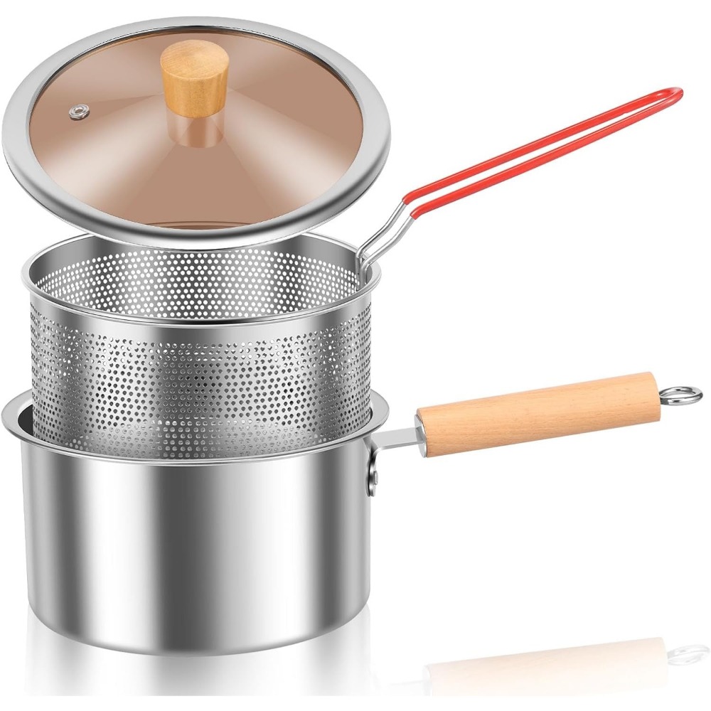 Commercial Kitchen Appliances - 2,5-Liter-Edelstahl-Fritteuse mit perforiertem Korb, lebensmittelechte Tempura-Fritteuse,