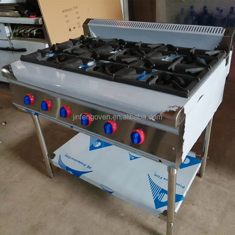 Commercial Kitchen Equipment - Gewerbliche Küchenausstattung Professioneller 6-Brenner Gas-Kochherd Industrieller