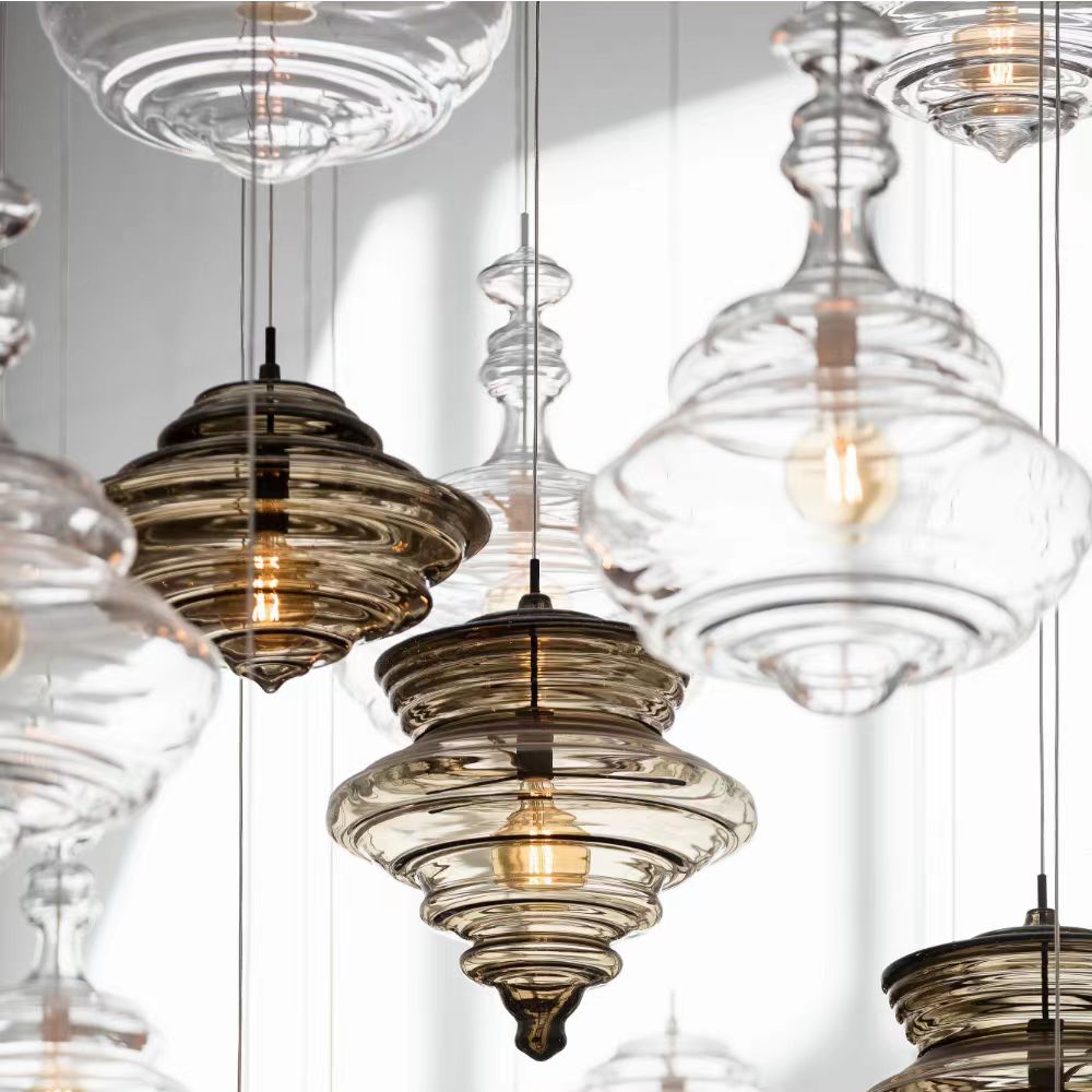 Commercial Kitchen Island - Postmoderne industrielle Lampenschirm aus Glas mit