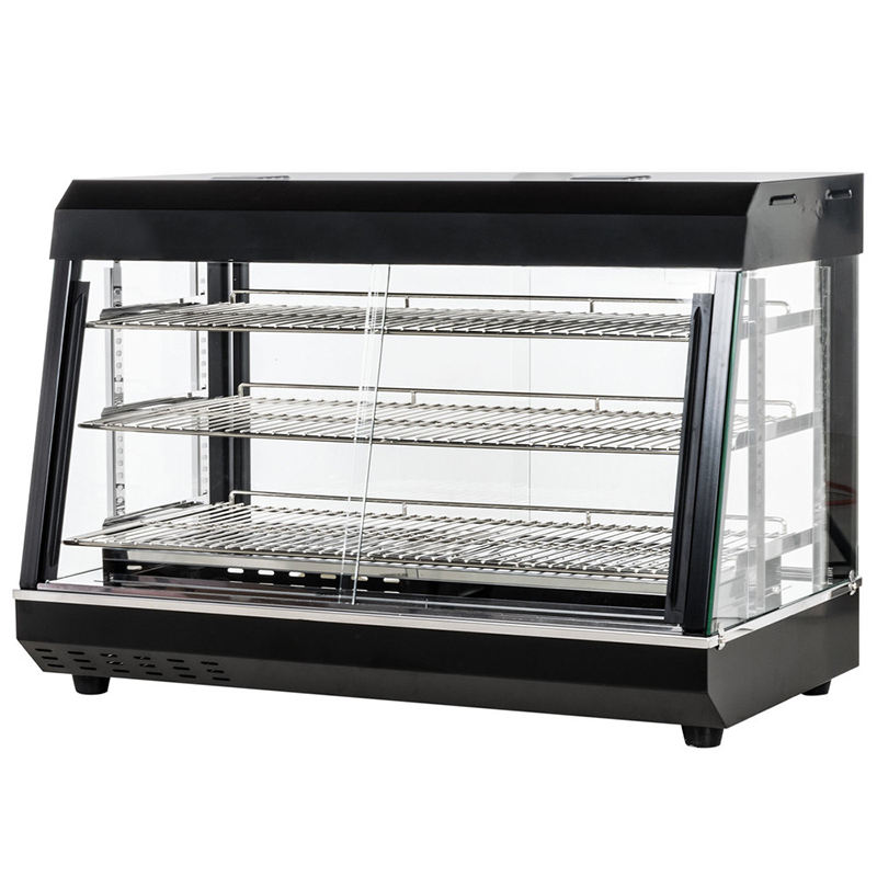 Food Warmer Display - Elektrische Edelstahl-Brotvitrine für Restaurants, Glas-Speisenwärmer, Warmhalteschrank