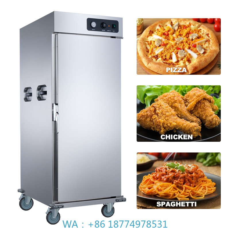 Food Warmer Display - Haltender Wagen, aufrecht beheizter Halteschrank für
