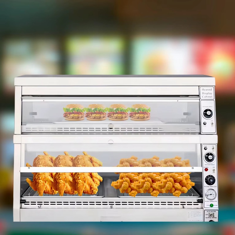 Food Warmer Display - TENSHINE KFC-Stil Warmhaltevitrine mit automatischer Wasserbefüllung,