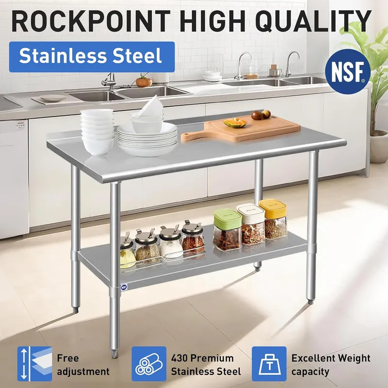 Edelstahl-Arbeitstisch mit Rüc – Commercial Kitchen Backsplash Bewertung und Preis
