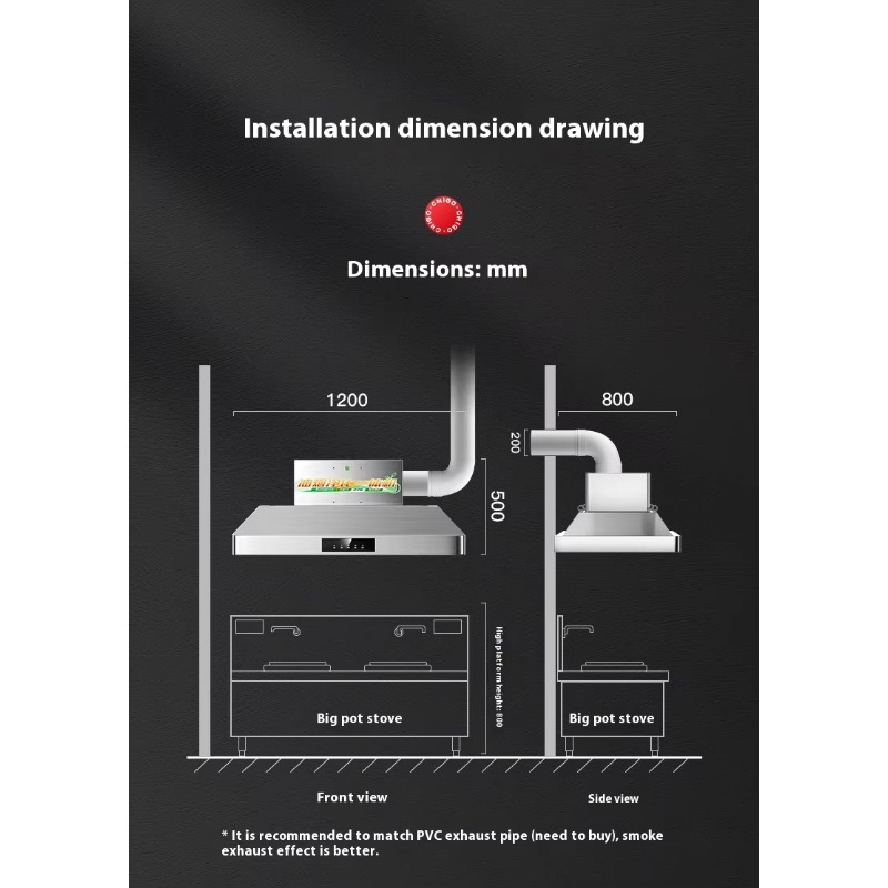 Gewerbliche Dunstabzugshaube a – Commercial Kitchen Range Hood Bewertung und Preis