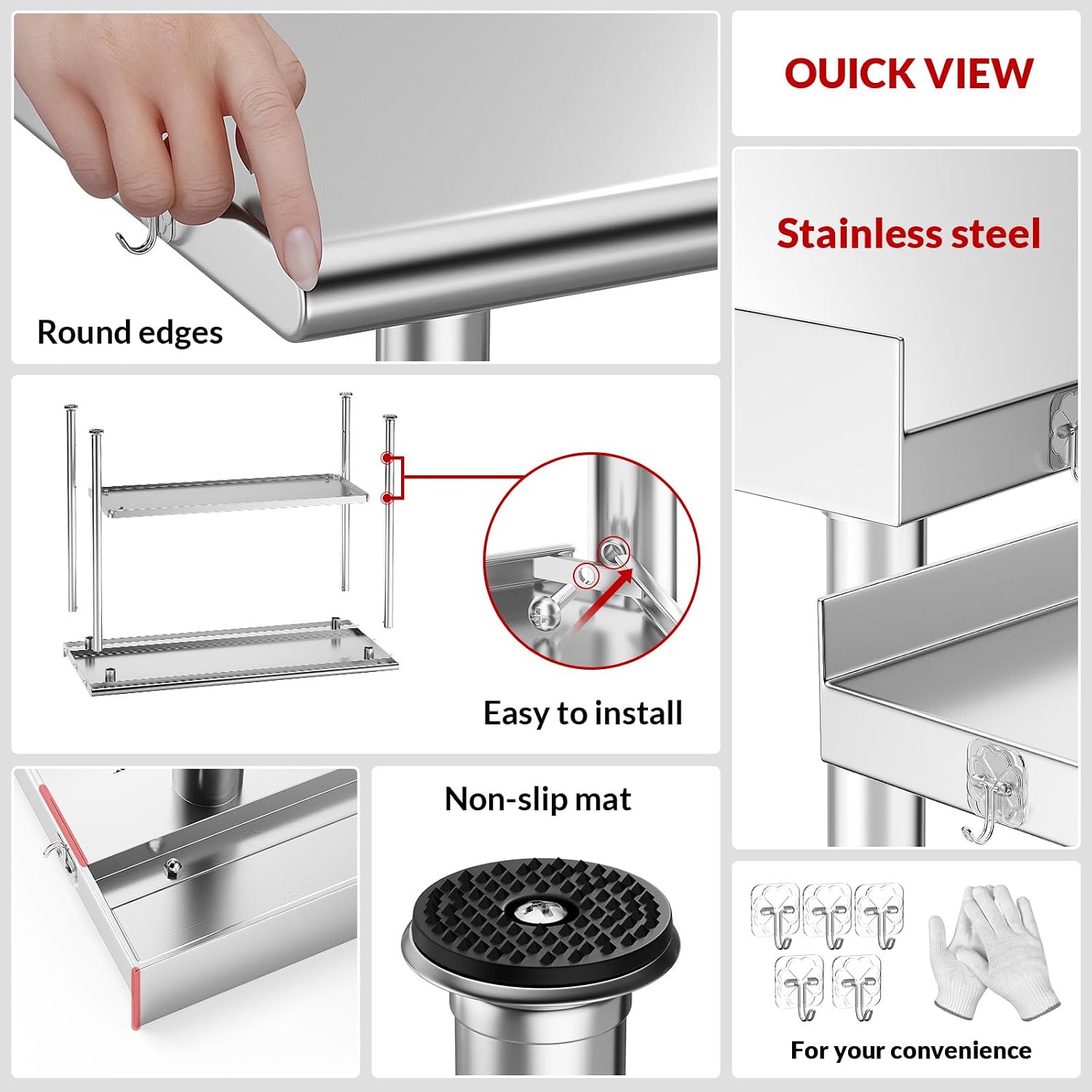 Edelstahl-Arbeitstisch mit Rüc – Commercial Kitchen Backsplash Bewertung und Preis
